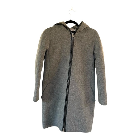J. Crew Jackets & Blazers - J.Crew Stadium Cloth Wool Hooded Coat in Grey Size 2